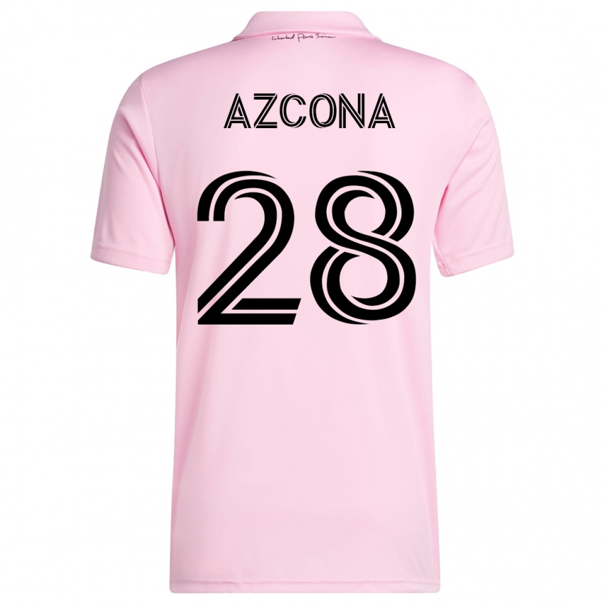 Mujer Camiseta Edison Azcona #28 Rosa 1ª Equipación 2023/24 La Camisa Argentina