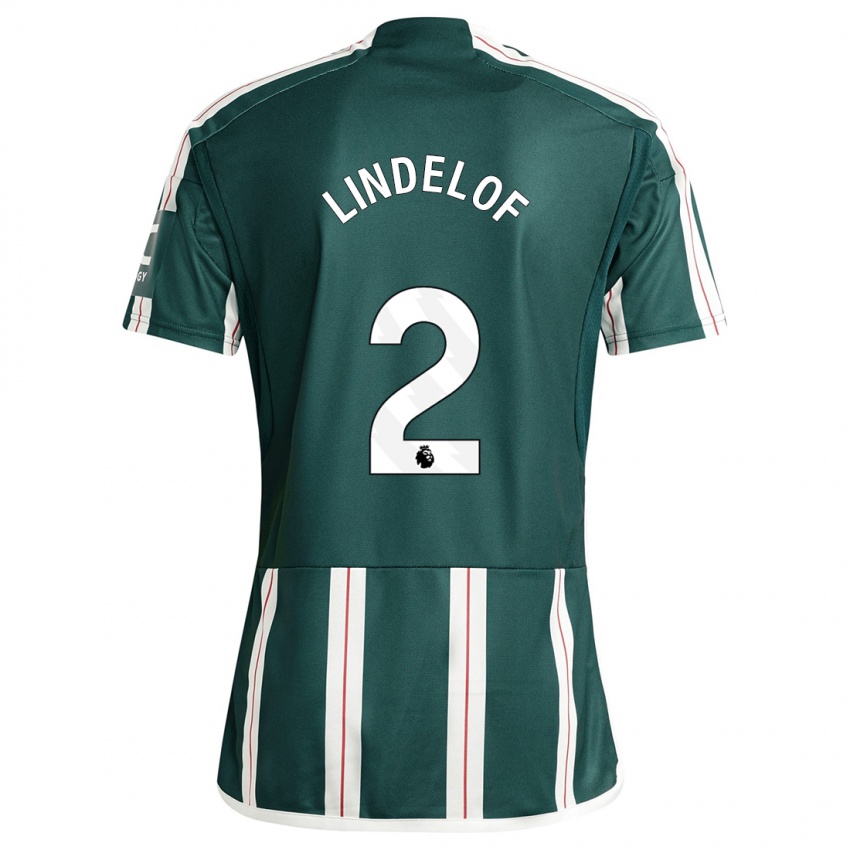 Mujer Camiseta Victor Lindelof #2 Verde Oscuro 2ª Equipación 2023/24 La Camisa Argentina