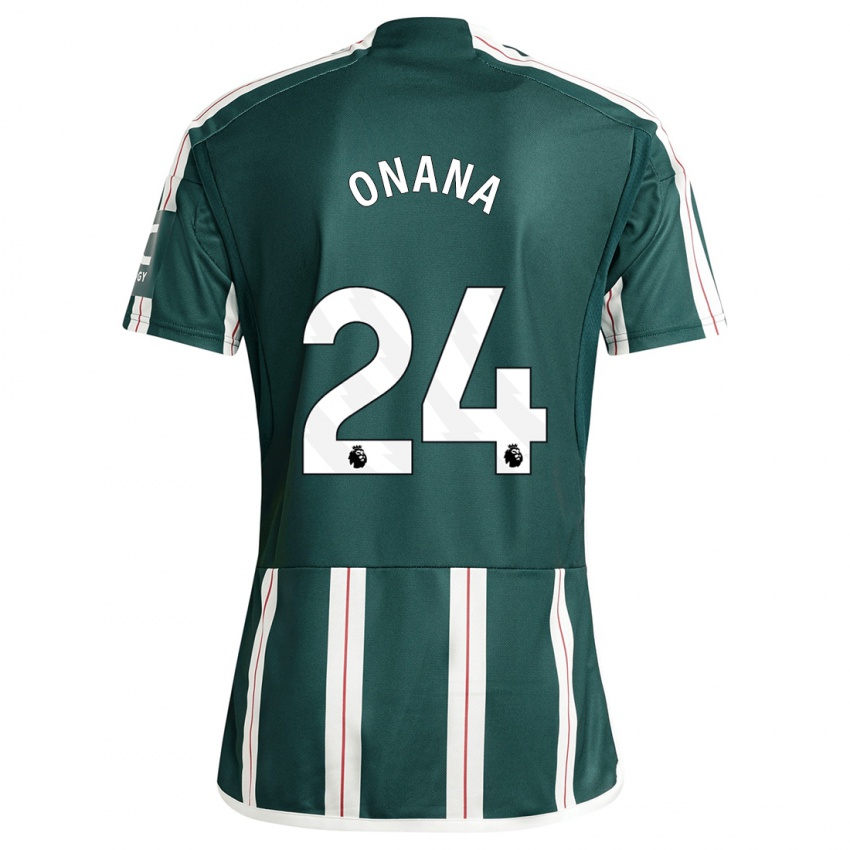 Mujer Camiseta Andre Onana #24 Verde Oscuro 2ª Equipación 2023/24 La Camisa Argentina