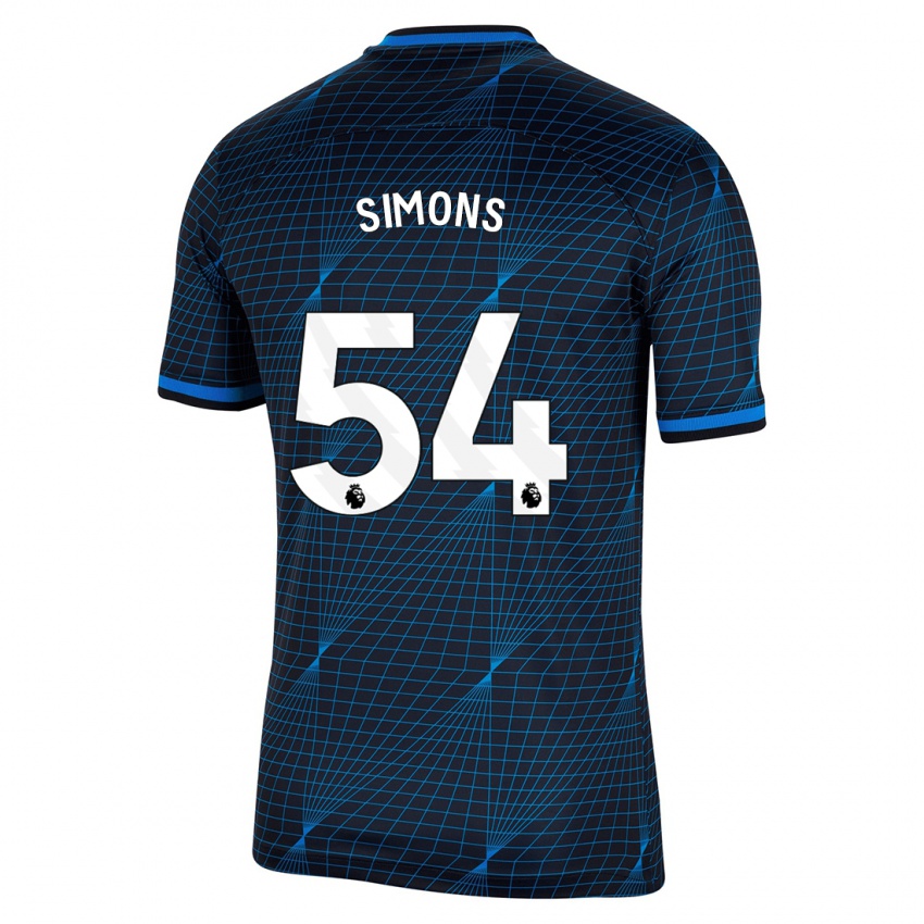 Mujer Camiseta Xavier Simons #54 Azul Oscuro 2ª Equipación 2023/24 La Camisa Argentina