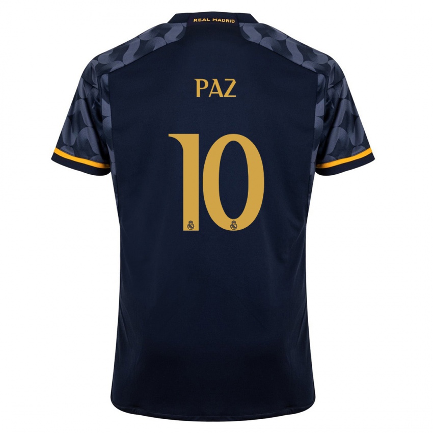Mujer Camiseta Nico Paz #10 Azul Oscuro 2ª Equipación 2023/24 La Camisa Argentina