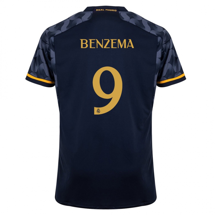 Mujer Camiseta Karim Benzema #9 Azul Oscuro 2ª Equipación 2023/24 La Camisa Argentina