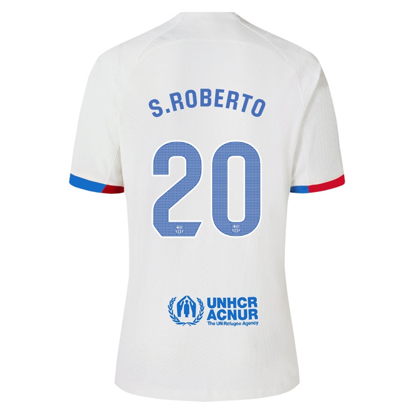 Mujer Camiseta Sergi Roberto #20 Blanco 2ª Equipación 2023/24 La Camisa Argentina