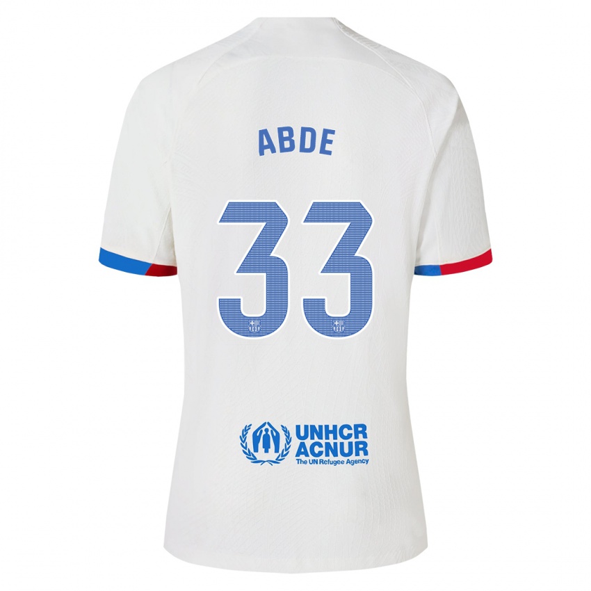 Mujer Camiseta Ez Abde #33 Blanco 2ª Equipación 2023/24 La Camisa Argentina