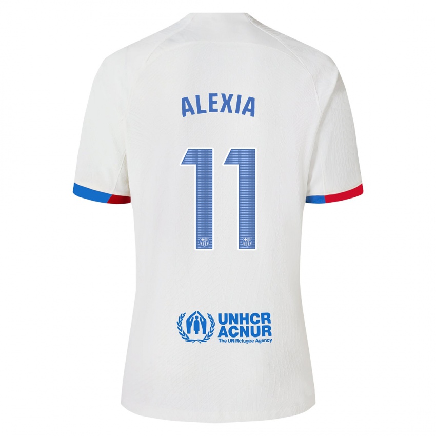 Mujer Camiseta Alexia Putellas #11 Blanco 2ª Equipación 2023/24 La Camisa Argentina
