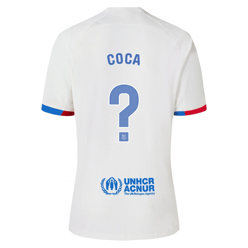 Mujer Camiseta Jordi Coca #0 Blanco 2ª Equipación 2023/24 La Camisa Argentina