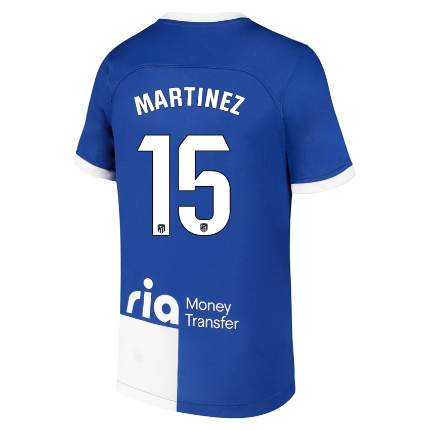 Mujer Camiseta Daniel Martinez #15 Azul Blanco 2ª Equipación 2023/24 La Camisa Argentina