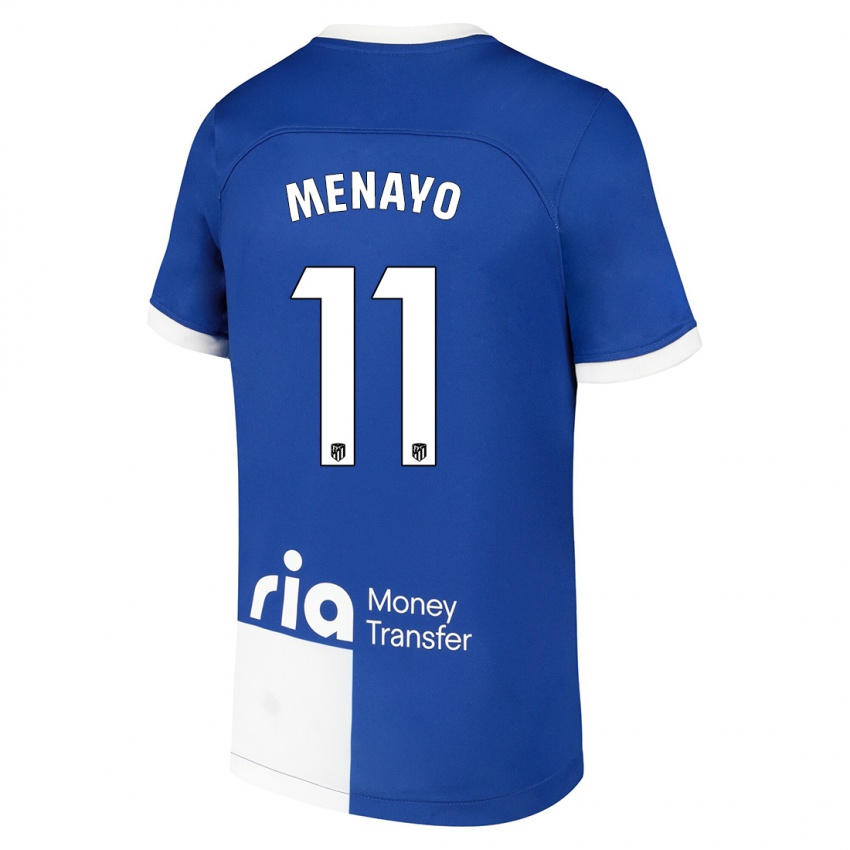 Mujer Camiseta Carmen Menayo #11 Azul Blanco 2ª Equipación 2023/24 La Camisa Argentina