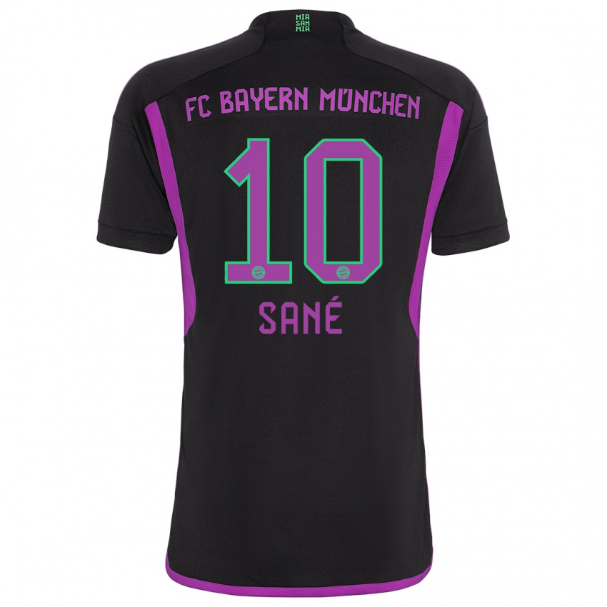 Mujer Camiseta Leroy Sane #10 Negro 2ª Equipación 2023/24 La Camisa Argentina