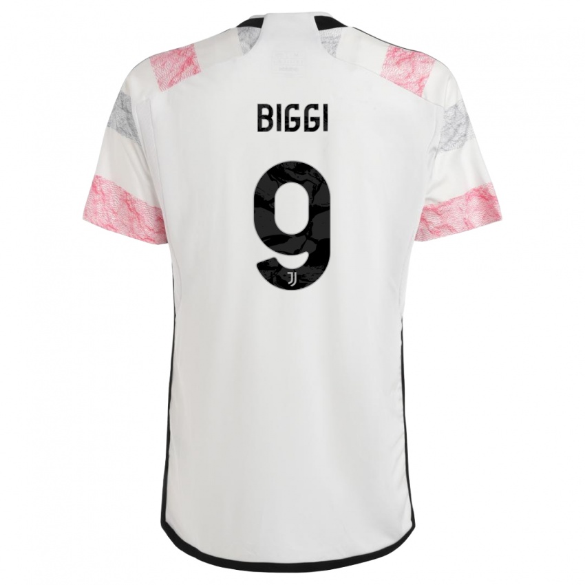 Mujer Camiseta Silvano Biggi #9 Blanco Rosa 2ª Equipación 2023/24 La Camisa Argentina