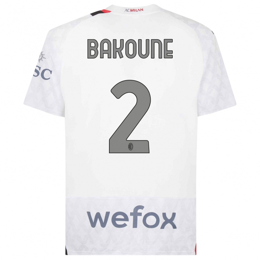 Mujer Camiseta Adam Bakoune #2 Blanco 2ª Equipación 2023/24 La Camisa Argentina