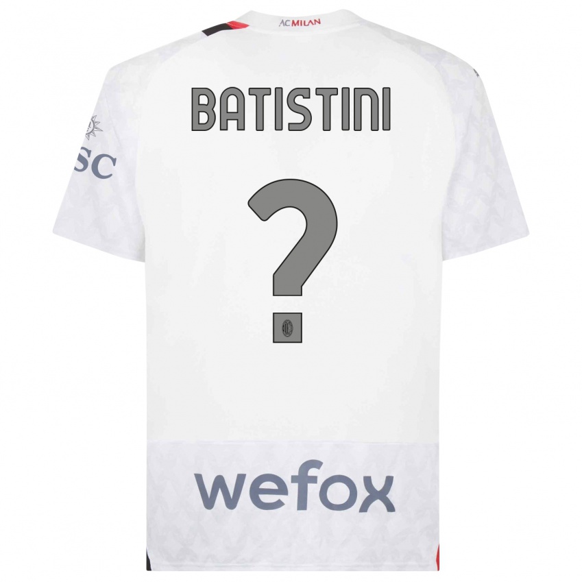Mujer Camiseta Simone Batistini #0 Blanco 2ª Equipación 2023/24 La Camisa Argentina