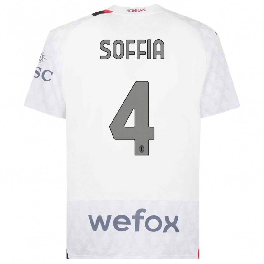 Mujer Camiseta Angelica Soffia #4 Blanco 2ª Equipación 2023/24 La Camisa Argentina
