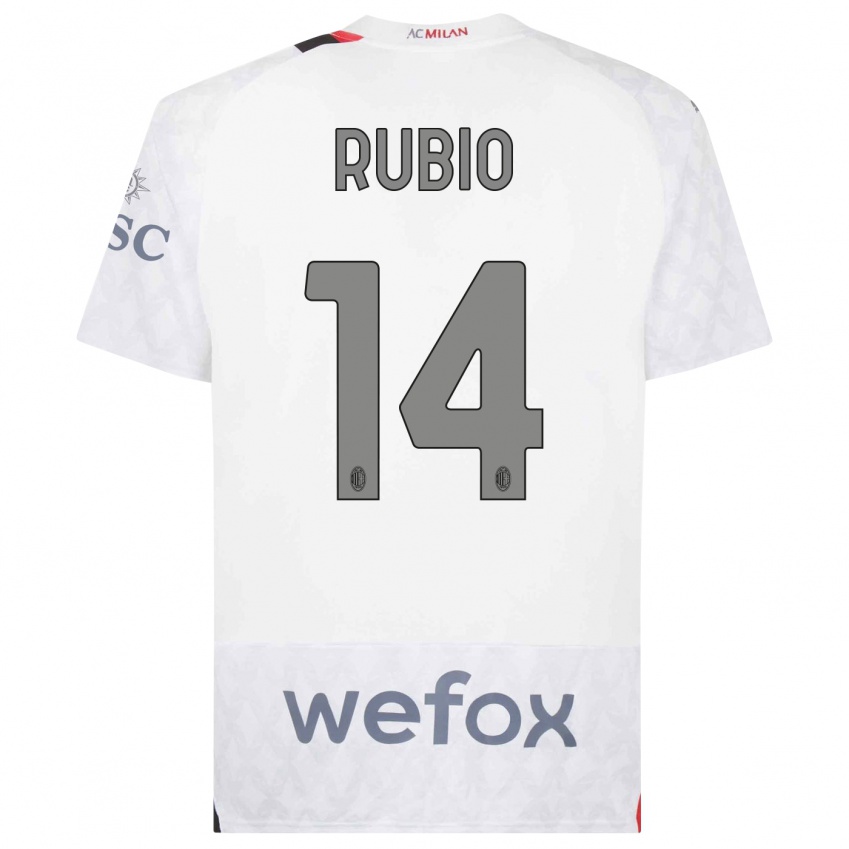Mujer Camiseta Silvia Rubio #14 Blanco 2ª Equipación 2023/24 La Camisa Argentina