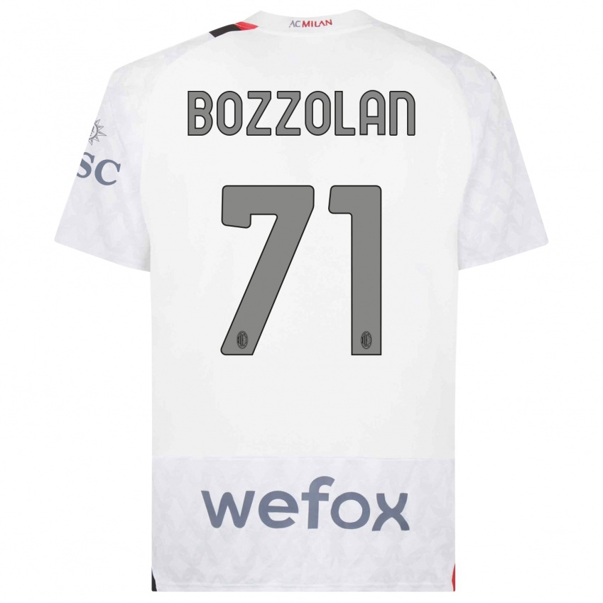 Mujer Camiseta Andrea Bozzolan #71 Blanco 2ª Equipación 2023/24 La Camisa Argentina