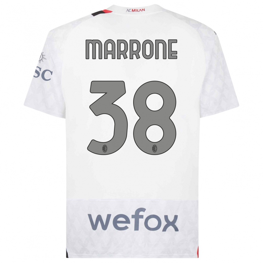 Mujer Camiseta Federico Marrone #38 Blanco 2ª Equipación 2023/24 La Camisa Argentina