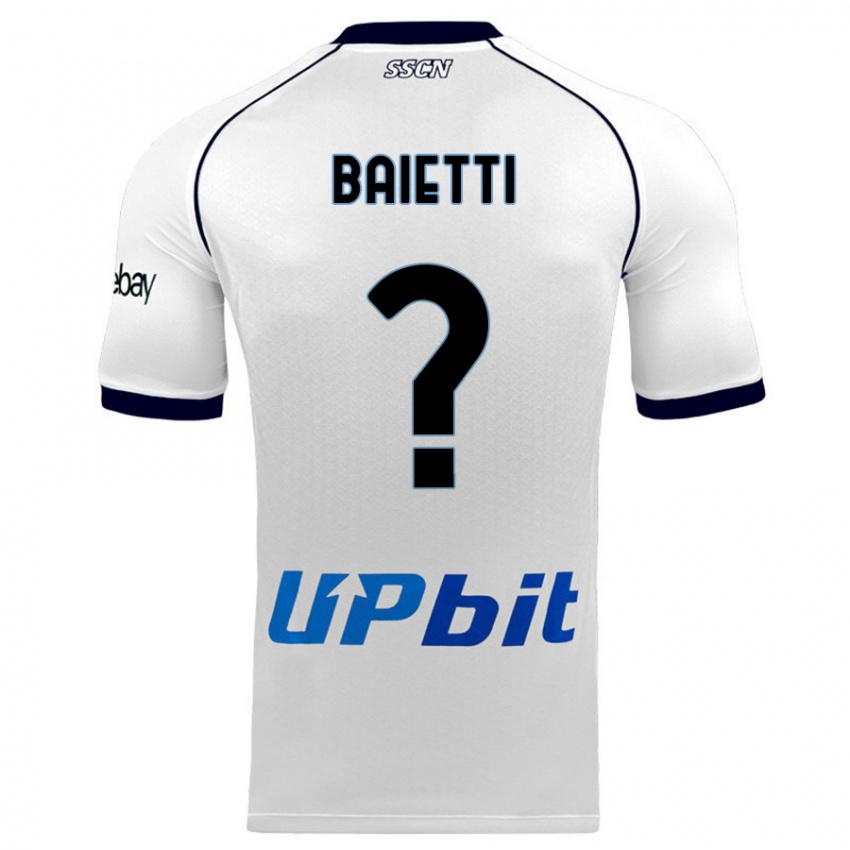 Mujer Camiseta Francesco Baietti #0 Blanco 2ª Equipación 2023/24 La Camisa Argentina