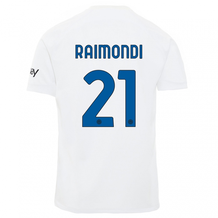 Mujer Camiseta Paolo Raimondi #21 Blanco 2ª Equipación 2023/24 La Camisa Argentina