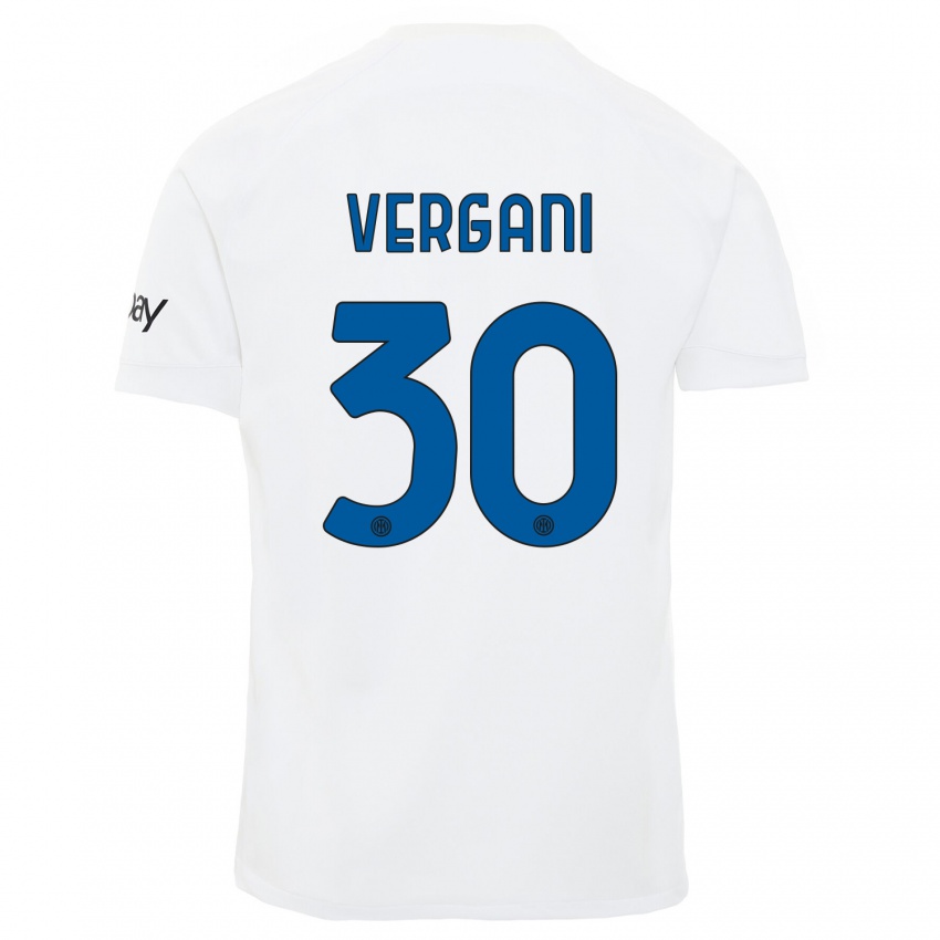 Mujer Camiseta Bianca Vergani #30 Blanco 2ª Equipación 2023/24 La Camisa Argentina