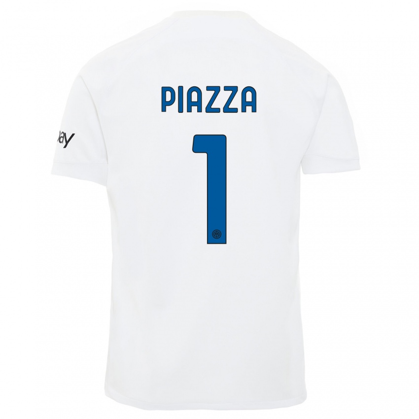 Mujer Camiseta Alessia Piazza #1 Blanco 2ª Equipación 2023/24 La Camisa Argentina