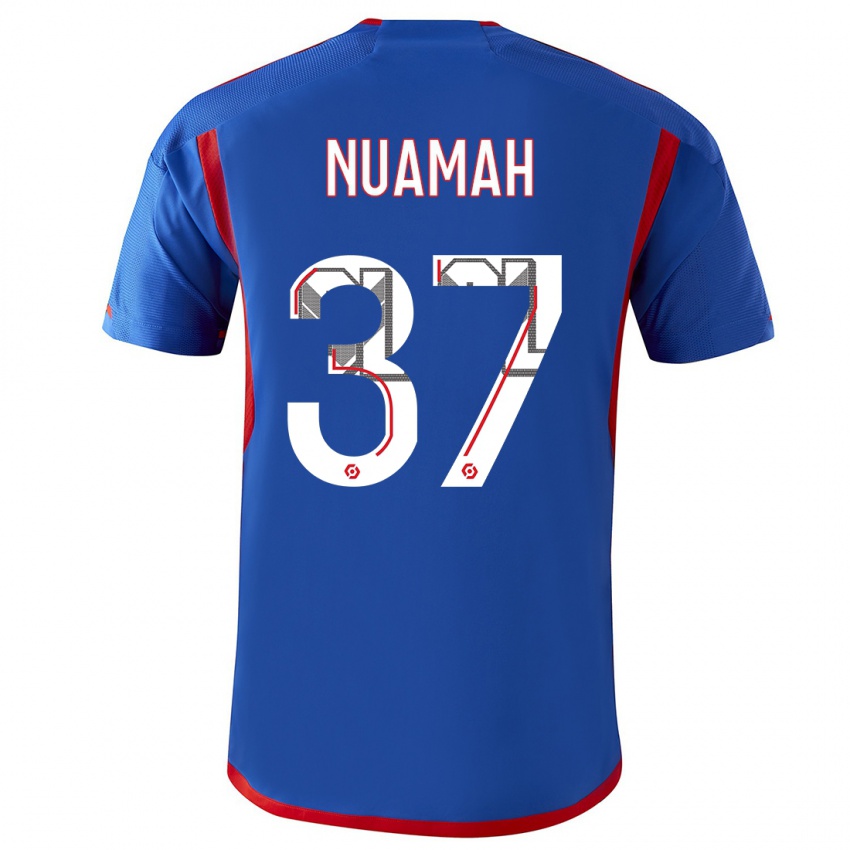 Mujer Camiseta Ernest Nuamah #37 Azul Rojo 2ª Equipación 2023/24 La Camisa Argentina