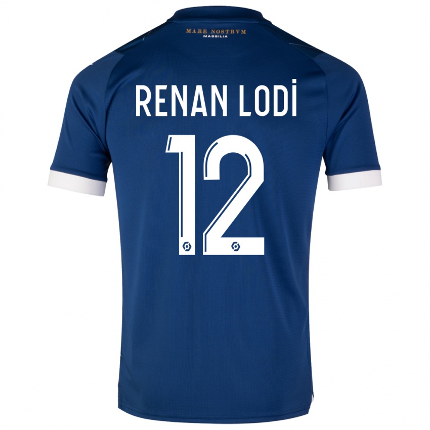 Mujer Camiseta Renan Lodi #12 Azul Oscuro 2ª Equipación 2023/24 La Camisa Argentina