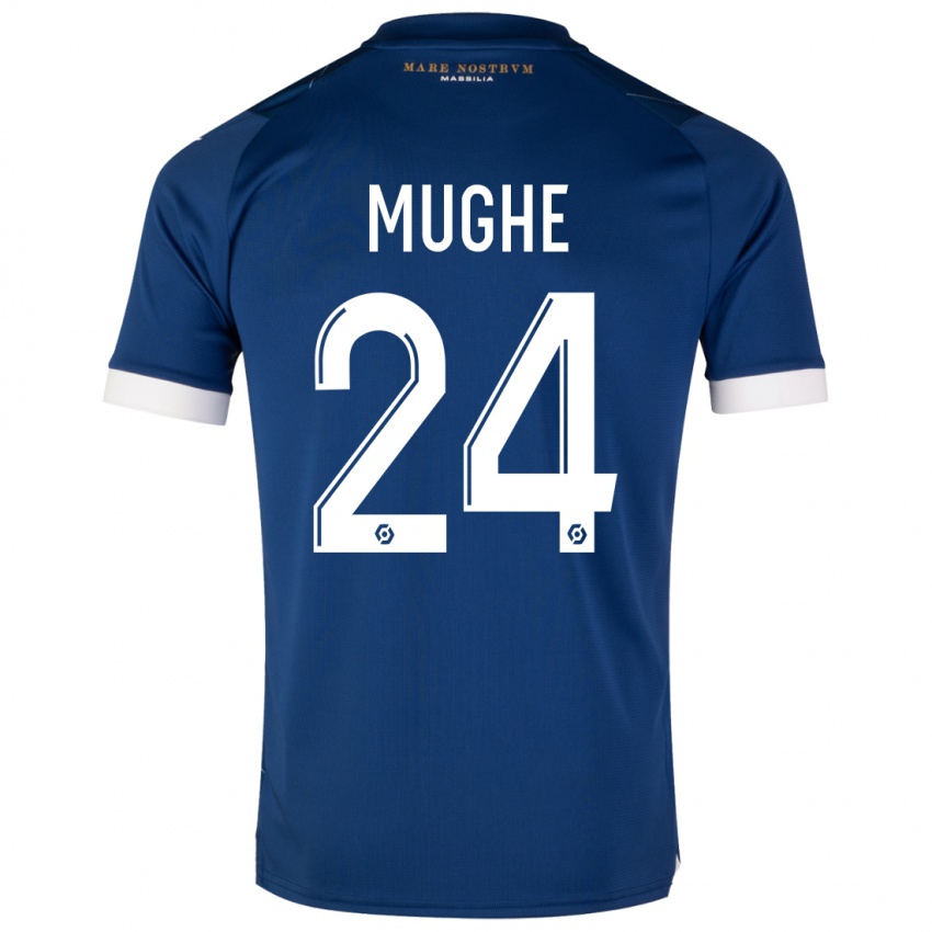Mujer Camiseta François Mughe #24 Azul Oscuro 2ª Equipación 2023/24 La Camisa Argentina