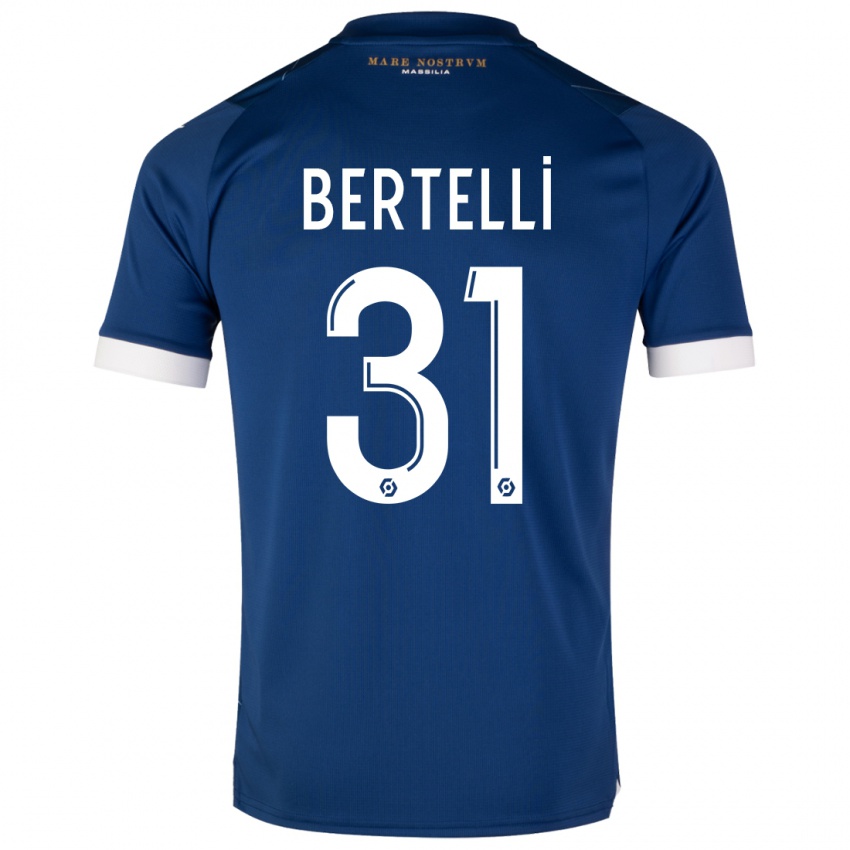 Mujer Camiseta Ugo Bertelli #31 Azul Oscuro 2ª Equipación 2023/24 La Camisa Argentina