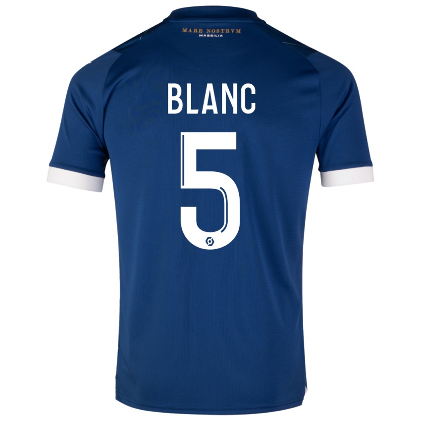 Mujer Camiseta Amandine Blanc #5 Azul Oscuro 2ª Equipación 2023/24 La Camisa Argentina