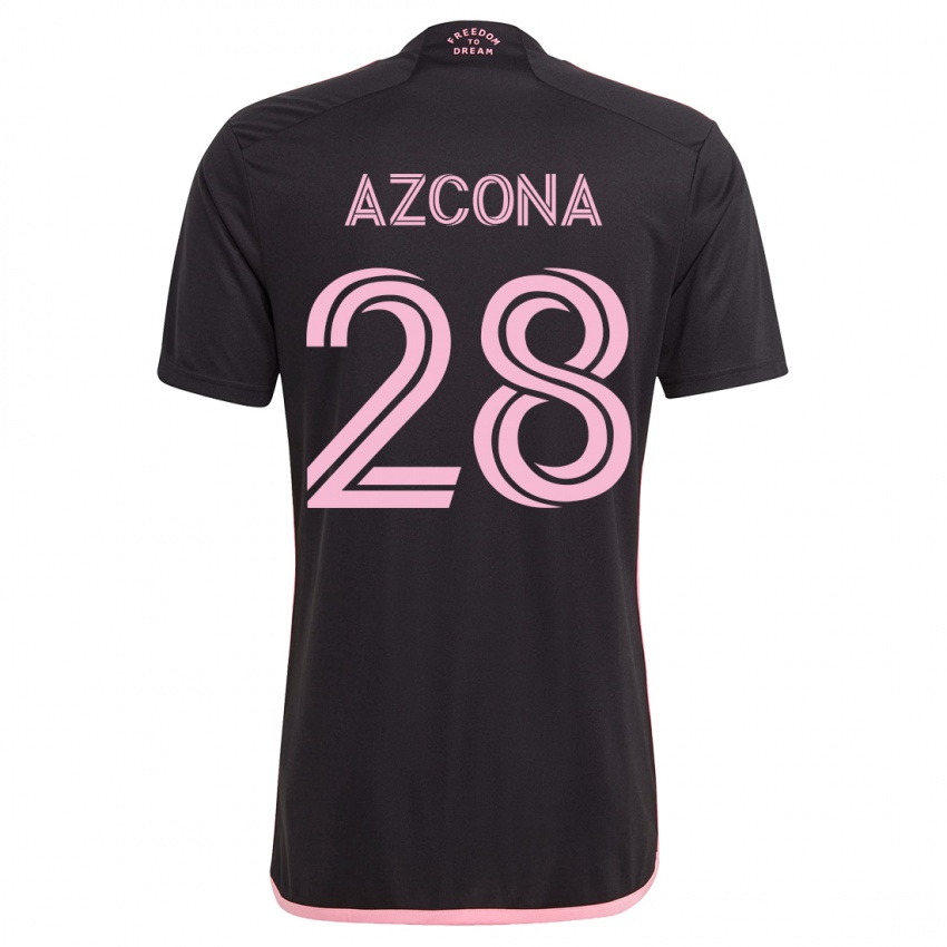 Mujer Camiseta Edison Azcona #28 Negro 2ª Equipación 2023/24 La Camisa Argentina