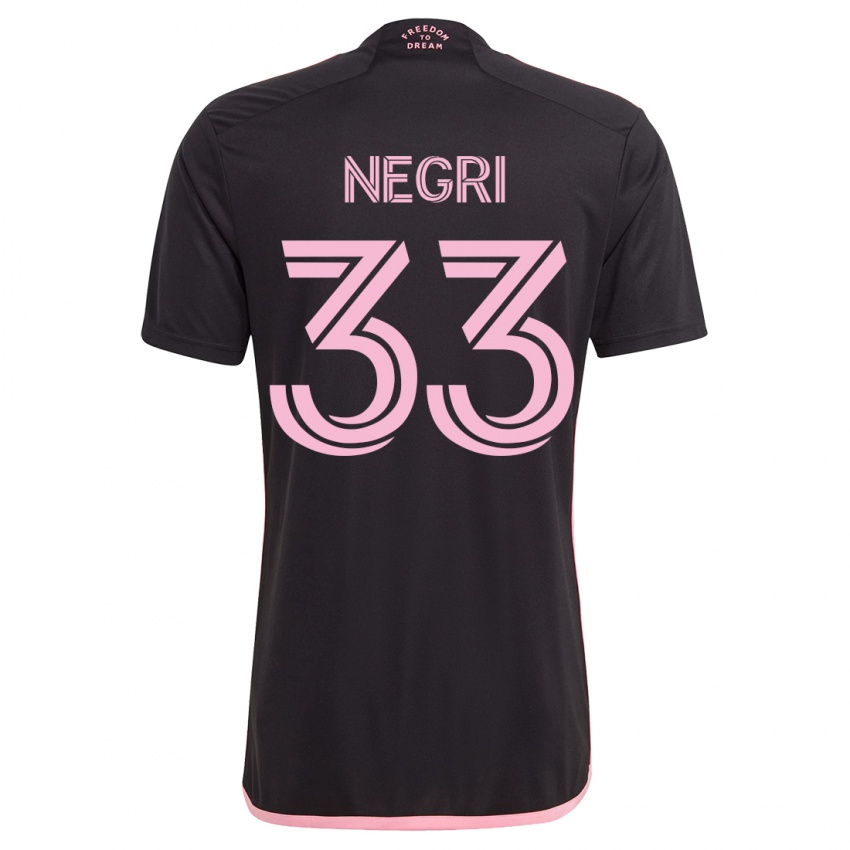 Mujer Camiseta Franco Negri #33 Negro 2ª Equipación 2023/24 La Camisa Argentina