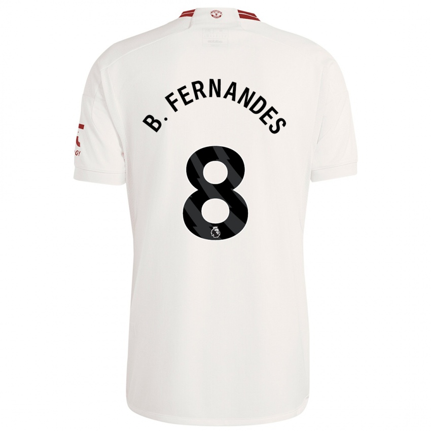 Mujer Camiseta Bruno Fernandes #8 Blanco Equipación Tercera 2023/24 La Camisa Argentina