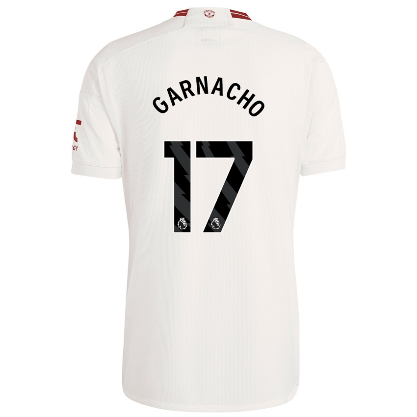 Mujer Camiseta Alejandro Garnacho #17 Blanco Equipación Tercera 2023/24 La Camisa Argentina