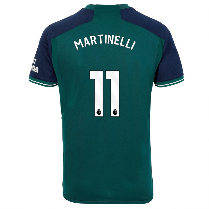 Mujer Camiseta Gabriel Martinelli #11 Verde Equipación Tercera 2023/24 La Camisa Argentina