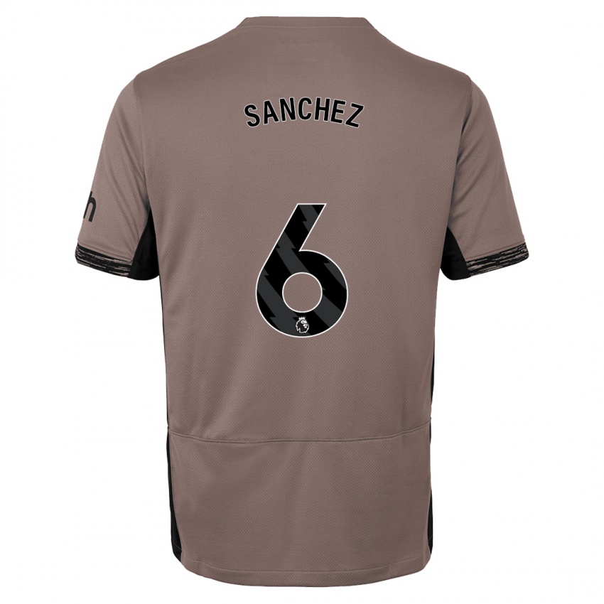 Mujer Camiseta Davinson Sanchez #6 Beige Obscuro Equipación Tercera 2023/24 La Camisa Argentina