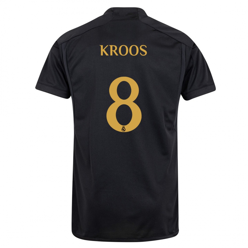 Mujer Camiseta Toni Kroos #8 Negro Equipación Tercera 2023/24 La Camisa Argentina