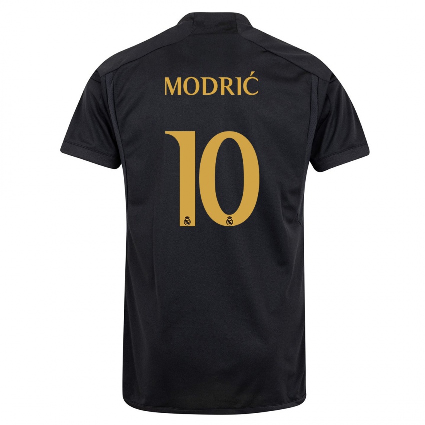 Mujer Camiseta Luka Modric #10 Negro Equipación Tercera 2023/24 La Camisa Argentina