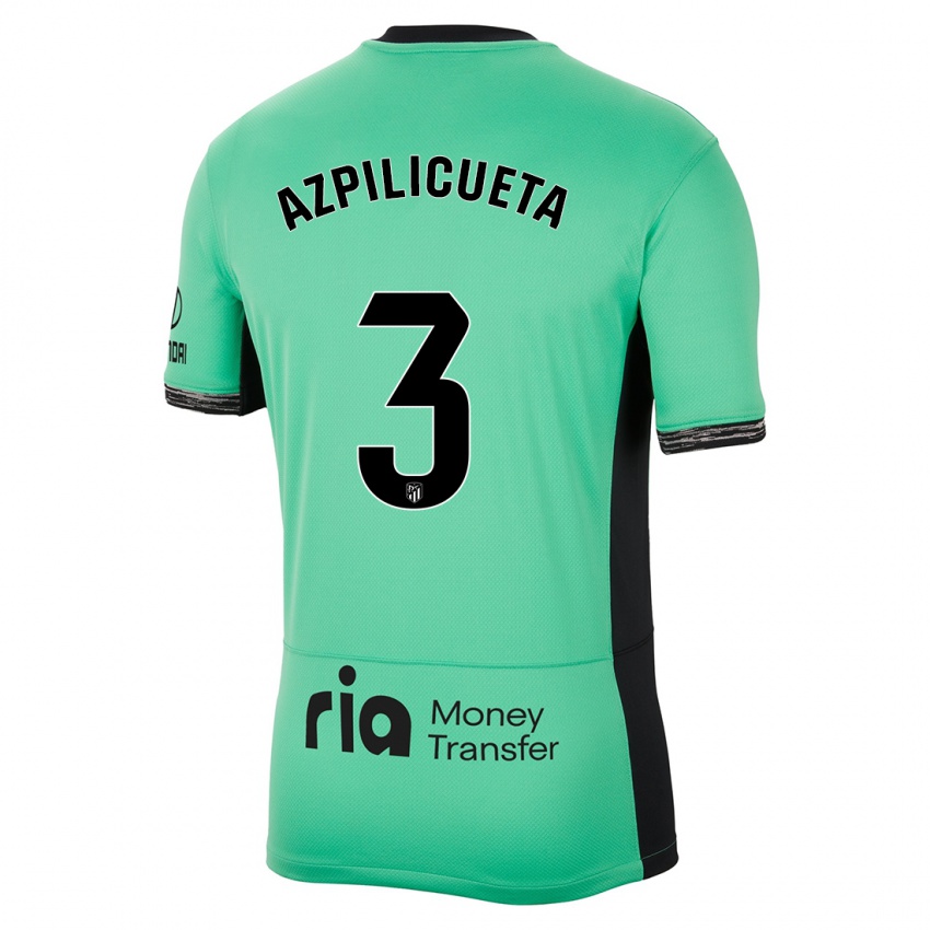 Mujer Camiseta César Azpilicueta #3 Primavera Verde Equipación Tercera 2023/24 La Camisa Argentina