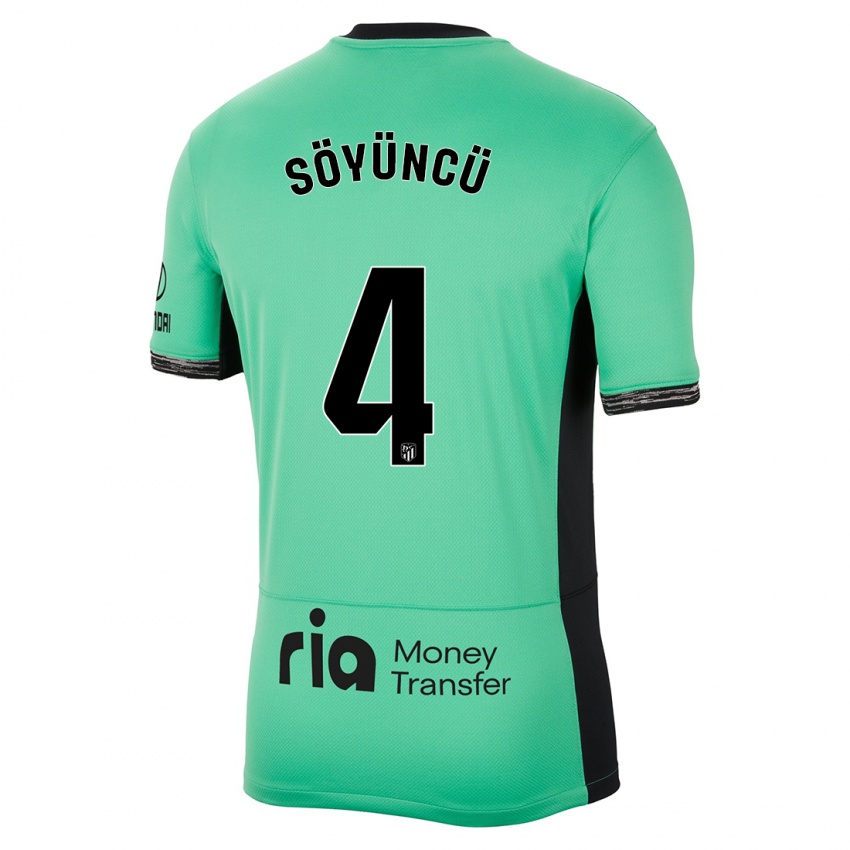 Mujer Camiseta Caglar Söyüncü #4 Primavera Verde Equipación Tercera 2023/24 La Camisa Argentina