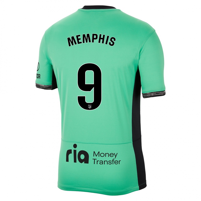 Mujer Camiseta Memphis Depay #9 Primavera Verde Equipación Tercera 2023/24 La Camisa Argentina