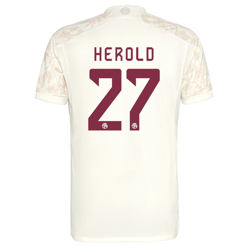 Mujer Camiseta David Herold #27 Blanquecino Equipación Tercera 2023/24 La Camisa Argentina