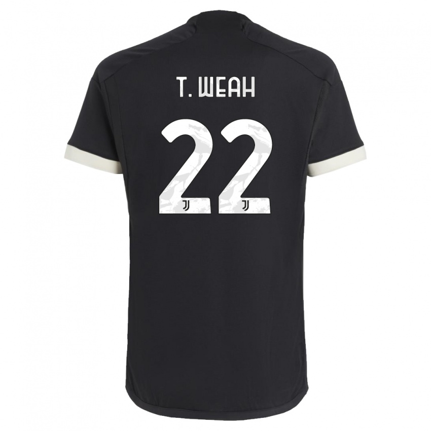 Mujer Camiseta Timothy Weah #22 Negro Equipación Tercera 2023/24 La Camisa Argentina