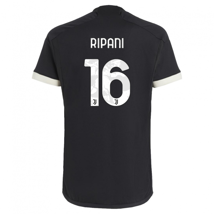 Mujer Camiseta Diego Ripani #16 Negro Equipación Tercera 2023/24 La Camisa Argentina