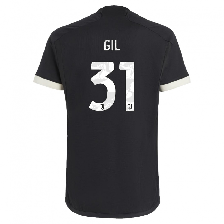 Mujer Camiseta Javier Gil #31 Negro Equipación Tercera 2023/24 La Camisa Argentina
