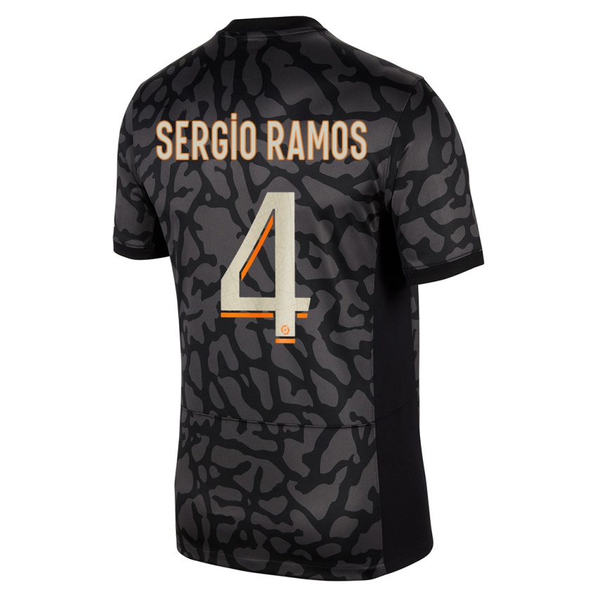 Mujer Camiseta Sergio Ramos #4 Negro Equipación Tercera 2023/24 La Camisa Argentina