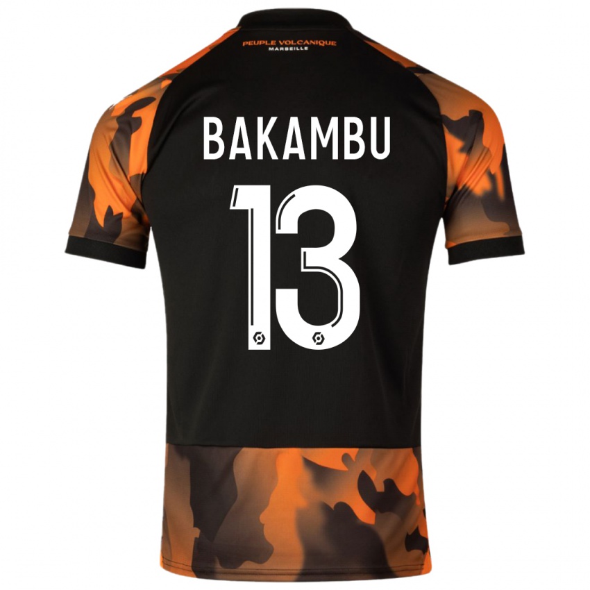 Mujer Camiseta Cedric Bakambu #13 Negro Naranja Equipación Tercera 2023/24 La Camisa Argentina