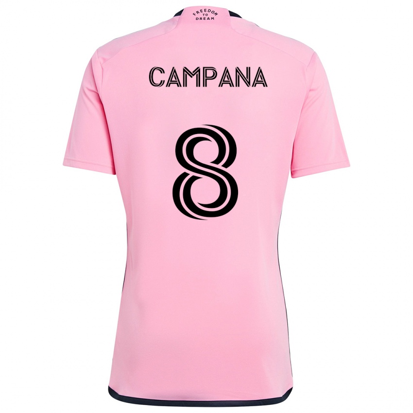 Niño Camiseta Leonardo Campana #8 Rosa 1ª Equipación 2024/25 La Camisa Argentina