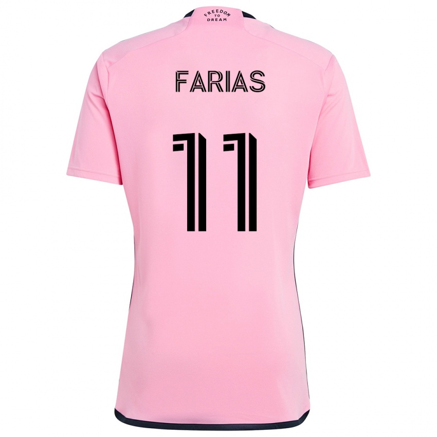 Niño Camiseta Facundo Farías #11 Rosa 1ª Equipación 2024/25 La Camisa Argentina