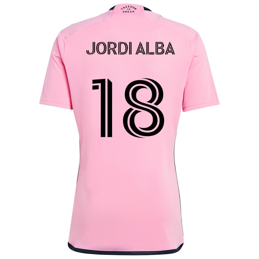 Niño Camiseta Jordi Alba #18 Rosa 1ª Equipación 2024/25 La Camisa Argentina