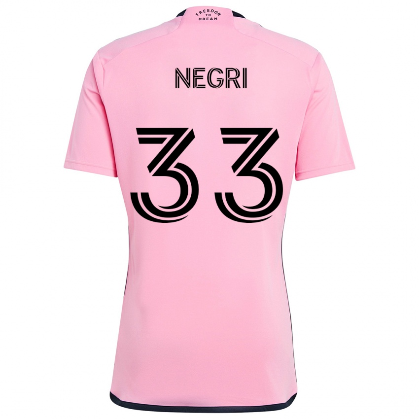 Niño Camiseta Franco Negri #33 Rosa 1ª Equipación 2024/25 La Camisa Argentina